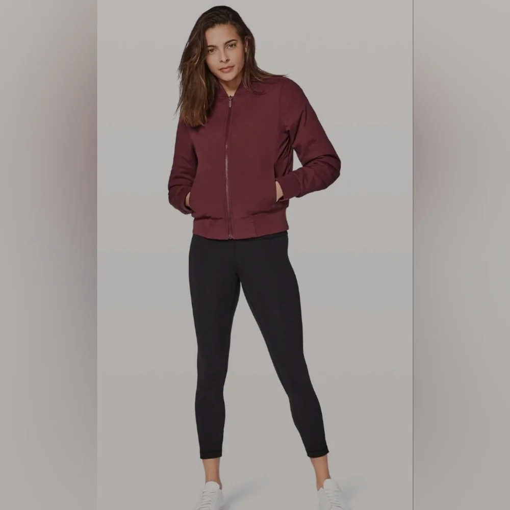 Lululemon Non-Stop Bomber Reversible Redwood/So Merlot Size 4 - Picture 3 of 10